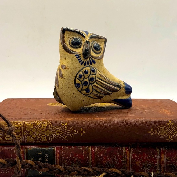 Other - Vintage Modernist Mexican Pottery Ceramic Owl Figure, Hecho Amano
